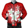 FUNSTUFFPRINT Hawaiian Plumeria Polynesian Bomber Jacket – Green – AH – J4R Bomber Jacket