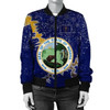 FUNSTUFFPRINT Indiana Christmas Coat Of Arms Women Bomber Jacket X Style J78 Bomber Jacket
