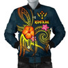 FUNSTUFFPRINTI Kosrae Polynesian Men’s Bomber Jacket – Legend of Kosrae (Blue) – BN15 Bomber Jacket