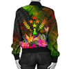 FUNSTUFFPRINTI Kosrae Polynesian Personalised Women’s Bomber Jacket – Hibiscus and Banana Leaves – BN15 Bomber Jacket