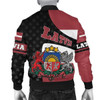 FUNSTUFFPRINTI Latvia Bomber Jacket – Flag and Valknut Symbols A31 Bomber Jacket