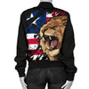 FUNSTUFFPRINTI Liberia Bomber Jacket, Liberia Rasta Lion Flag Women A10 Bomber Jacket