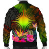 FUNSTUFFPRINTI Marshall Islands Polynesian Personalised Men’s Bomber Jacket – Hibiscus and Banana Leaves -BN15 Bomber Jacket