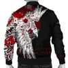FUNSTUFFPRINTI Men’s Bomber Jacket – Mystical Raven Tattoo Blood A31 Bomber Jacket