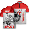 Custom Personalized Archery Skull Shut Up Shooter Archery Jersey Zipper Shirt
