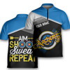 Custom Personalized Shoot Sweat Repeat Shooter Archery Jersey Zipper Shirt