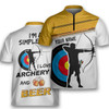 Custom Personalized Love Archery And Beer Shooter Archery Jersey Zipper Shirt