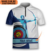 Custom Personalized Archery U.S Flag 3D Team Shooter Archery Jersey Zipper Shirt