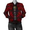 FUNSTUFFPRINTI Nauru Women Bomber Jacket – Polynesian Tattoo Red – BN0110 Bomber Jacket