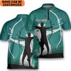 Custom Personalized Name Green Archery Shooter Archery Jersey Zipper Shirt