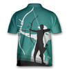 Custom Personalized Name Green Archery Shooter Archery Jersey Zipper Shirt