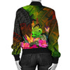 FUNSTUFFPRINTI New Caledonia Polynesian Women’s Bomber Jacket- Hibiscus and Banana Leaves – BN15 Bomber Jacket