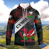 FUNSTUFFPRINT  Wales Cymru   3D Hoodie and Zip Hoodie