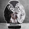 FUNSTUFFPRINT Love Pitbull  3D Hoodie and Zip Hoodie