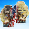 FUNSTUFFPRINT One Nation Under God 3D Full Prin    3D Hoodie and Zip Hoodie
