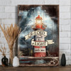 Lighthouse Cross The Lord Shall Be A Light Unto Me Canvas Wall Art - Christian Wall Posters - Religious Wall Decor