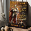 Jesus Fear Not For I Am With You Canvas - Warrior Drawing Canvas Posters - Christian Wall Posters - Religious Wall Decor