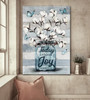 Flower Jar Butterfly Vintage Painting - Today I Choose Joy Canvas Posters - Christian Wall Posters - Religious Wall Decor