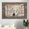 Red Cardinal Christian Framed Art Cardinal Painting Cotton Flower God Faith Jesus Canvas I Can Only Imagine Canvas Wall Art - Christian Wall Decor