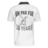 Golf Pattern On Par For 50 Years Men Polo Shirt, Black And White Polo Shirt, Best Golf Shirt For Men