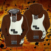FUNSTUFFPRINT  BASS GUITAR - NA93   3D Hoodie and Zip Hoodie