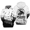 FUNSTUFFPRINT  Piano 3D Full Print   3D Hoodie and Zip Hoodie