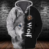 FUNSTUFFPRINT  LOVE WOLF 891 3D Full Print  3D Hoodie and Zip Hoodie