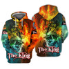 FUNSTUFFPRINT  The King Lion - 3D Full Print   3D Hoodie and Zip Hoodie