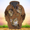 FUNSTUFFPRINT  Cat Brown - 3D Full Print     3D Hoodie and Zip Hoodie