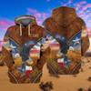 FUNSTUFFPRINT  Eagle Texas    3D Hoodie and Zip Hoodie