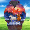 FUNSTUFFPRINT  Horse 0001 - Full Print   3D Hoodie and Zip Hoodie