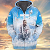 FUNSTUFFPRINT Jesus 3d full print shirt christian gift  3D Hoodie and Zip Hoodie