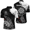 Custom Retro Black White Pattern Custom Darts Quarter-Zip Shirts For Men Dart Team Jerseys