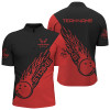 Custom Bowling strike polo Shirt For Men, Custom 3D Bowling Jersey Zipper Bowling Team League Shirt