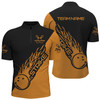 Custom Bowling strike polo Shirt For Men, Custom 3D Bowling Jersey Zipper Bowling Team League Shirt
