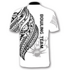Custom White Tribal Custom Bowling Jerseys for Men, Custom Name Team Bowling Shirt