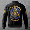 Customize Lodge Name Name and Number Freemasonry Masonic Symbol Unisex Bomber Jacket S-5XL