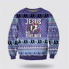 FUNSTUFFPRINT Christian Ugly Christmas Sweater, Jesus Has Your Back Ugly Christmas Sweater, Religious Christmas Sweaters Ugly  Sweater