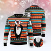 FUNSTUFFPRINT Colorful Pattern Penguin Ugly Christmas Sweater, Christmas Sweater, Ugly Sweater, Funny Xmas Sweaters Ugly  Sweater