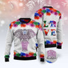 FUNSTUFFPRINT Elephant Mandala Color Ugly Christmas Sweater, Christmas Sweater, Ugly Sweater, Funny Xmas Sweaters Ugly  Sweater
