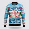 FUNSTUFFPRINT Flamingo Together Ugly Christmas Sweater – Sweater Gifts For Pet Lover Ugly  Sweater