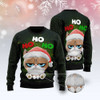 FUNSTUFFPRINT Grumpy Cat Hohoho Ugly Christmas Sweater, Christmas Cat Ugly Sweater, Ugly Cat Xmas Sweater Ugly  Sweater