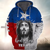 FUNSTUFFPRINT God Bless Texas  3D Hoodie and Zip Hoodie