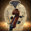 FUNSTUFFPRINT Violin 3D01 RinC98 3D Hoodie and Zip Hoodie