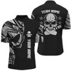 Custom Multi Color Bowling Quarter Zip shirts for men custom name and team name Skull Bowling, team bowling shirts