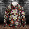 FUNSTUFFPRINT Sugar Skull - Full Print Tad 3D Hoodie and Zip Hoodie