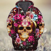 FUNSTUFFPRINT Sugar Skull - Full Print Tad 01 3D Hoodie and Zip Hoodie
