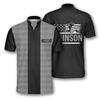 Custom Gingham Print Custom Bowling Jerseys for Men, Personalized Name Bowling Jersey Shirt