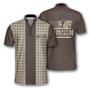 Custom Gingham Print Custom Bowling Jerseys for Men, Personalized Name Bowling Jersey Shirt