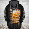 FUNSTUFFPRINT Beer Full Print  3D Hoodie and Zip Hoodie